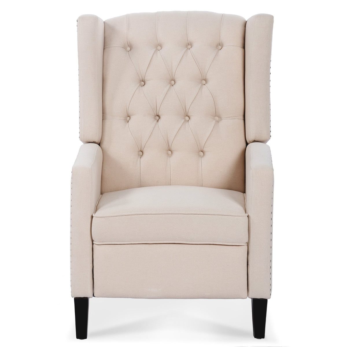 Beige Manual Wing Chair Recliner M3769