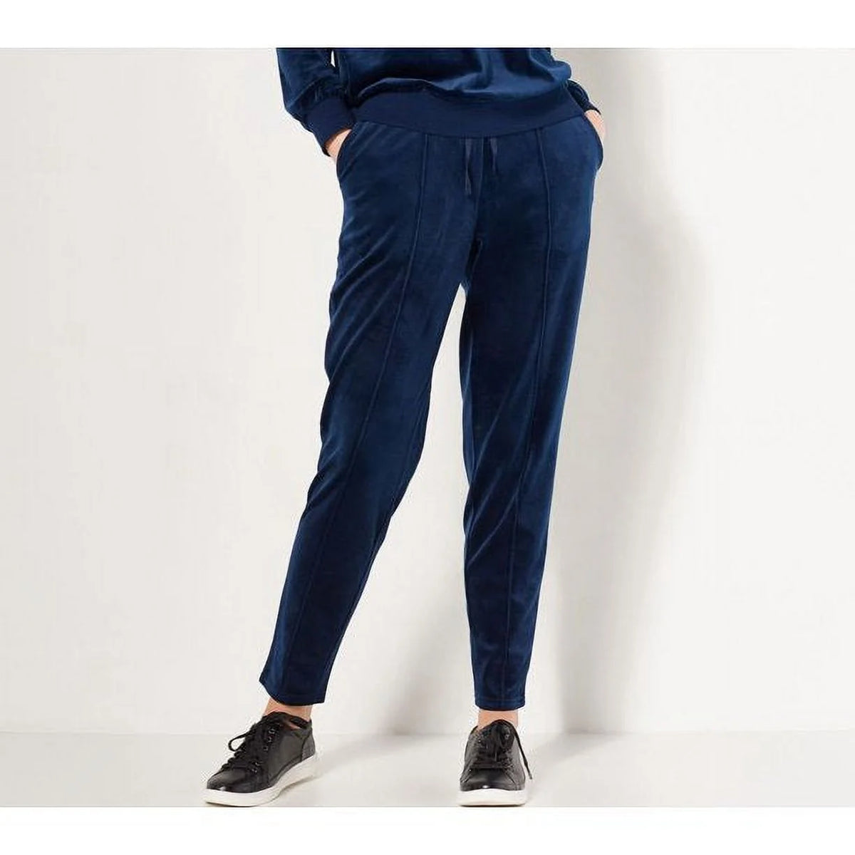Navy Tapered Knit Velour Jogger J5323