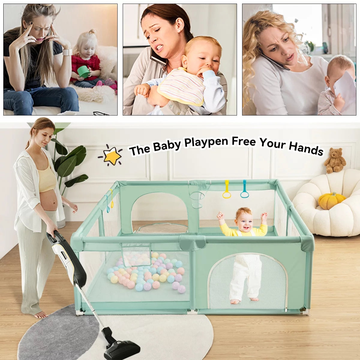 63x63'' Gray Baby Playpen Z220