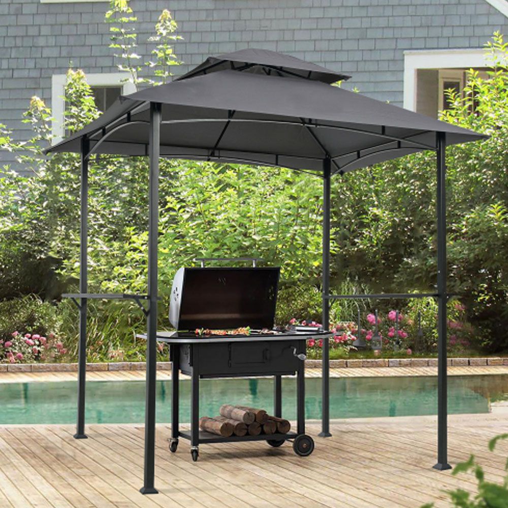 Grey Outdoor Grill Gazebo with Steel Frame I7200