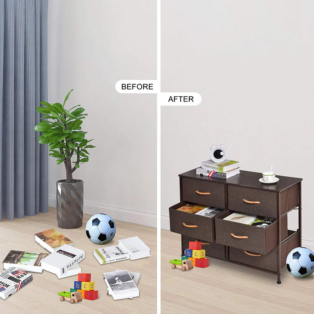 Brown 6 Drawer Storage Tower Unit P7048