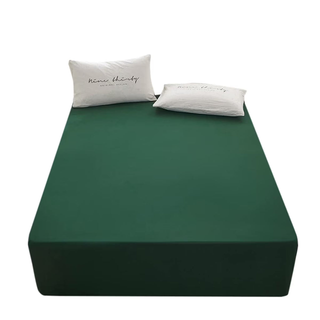 Dark Green Microfiber Queen Fitted Sheet, Deep Pocket 15 Inch N3804