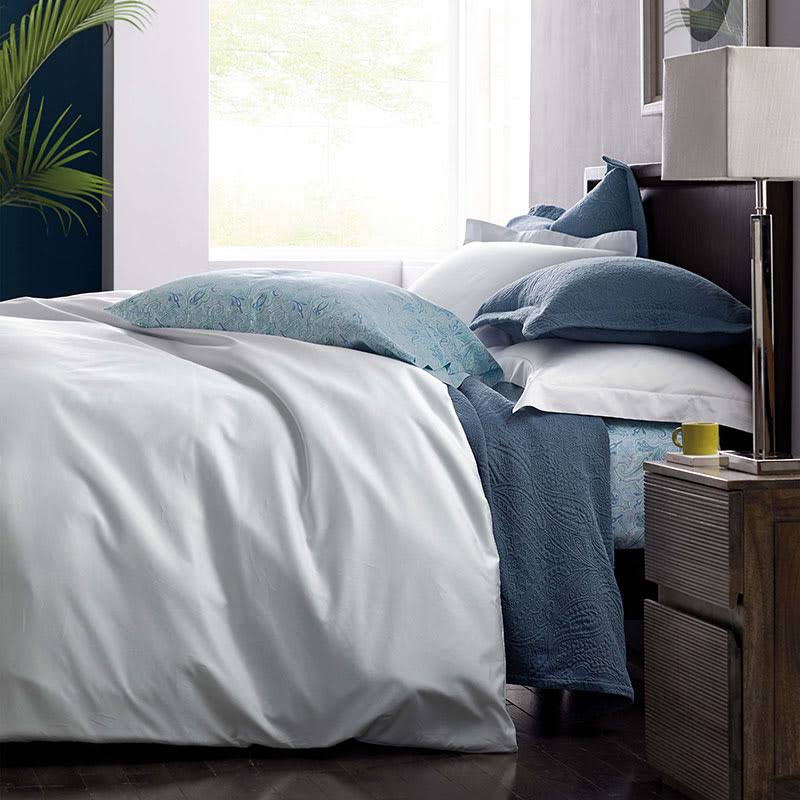 Pale Yellow Solid Twin Egyptian Cotton Sateen Duvet Cover N2427