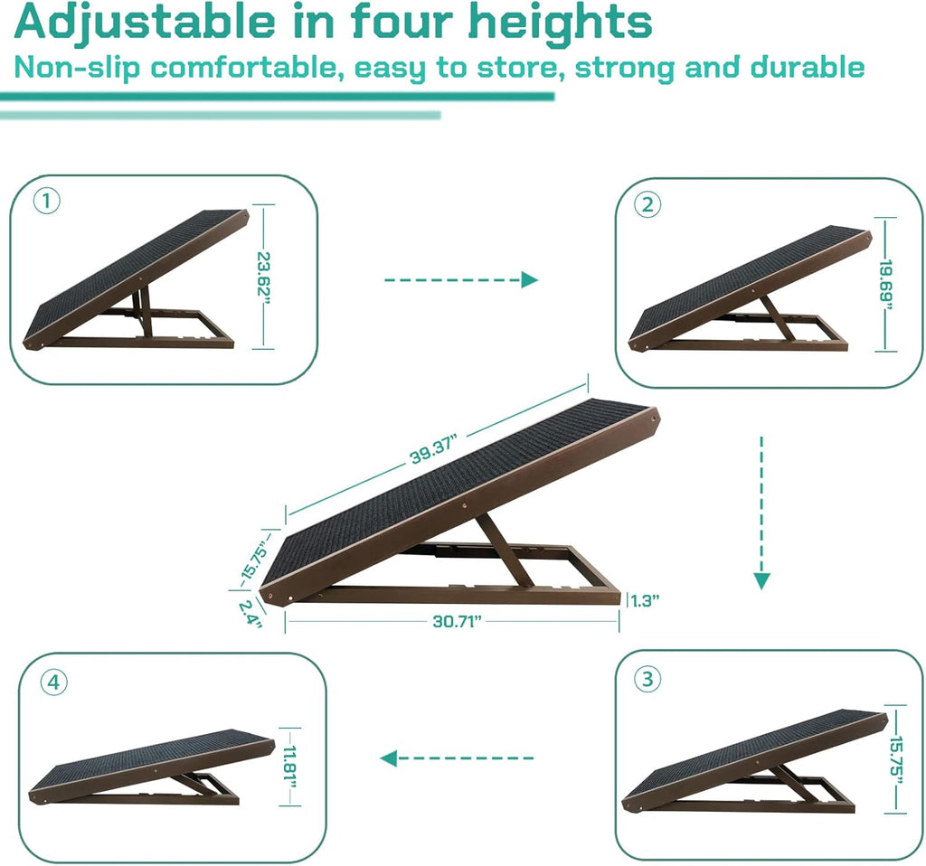 Adjustable Dog Ramp with Traction Mat O638