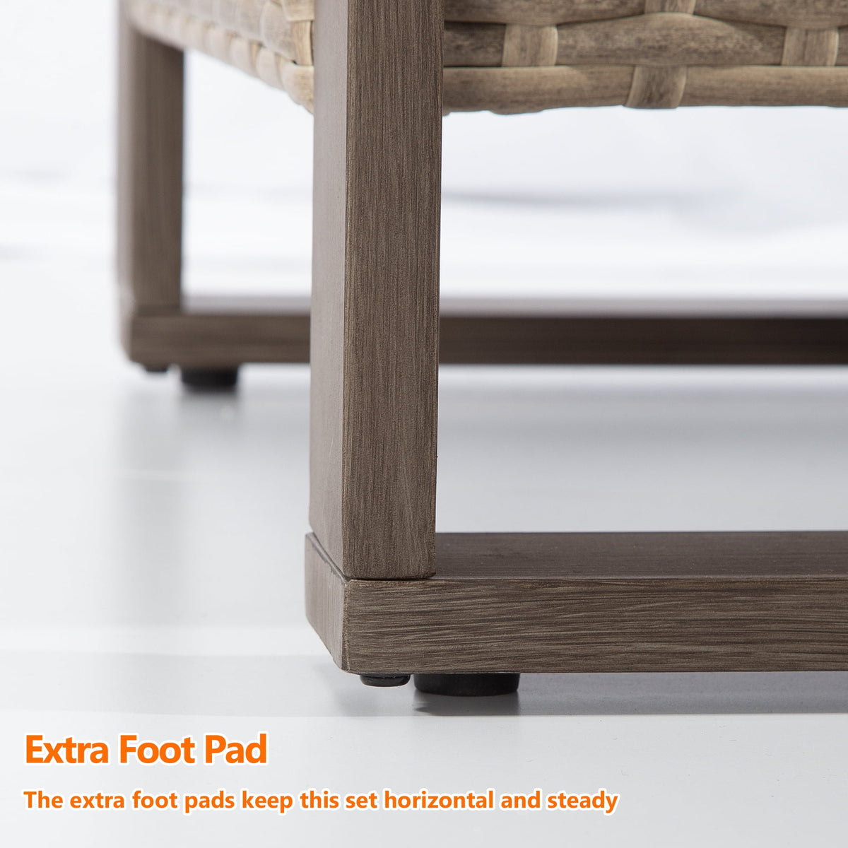 2-Piece PE Rattan Ottomans with Removable Cushions B913