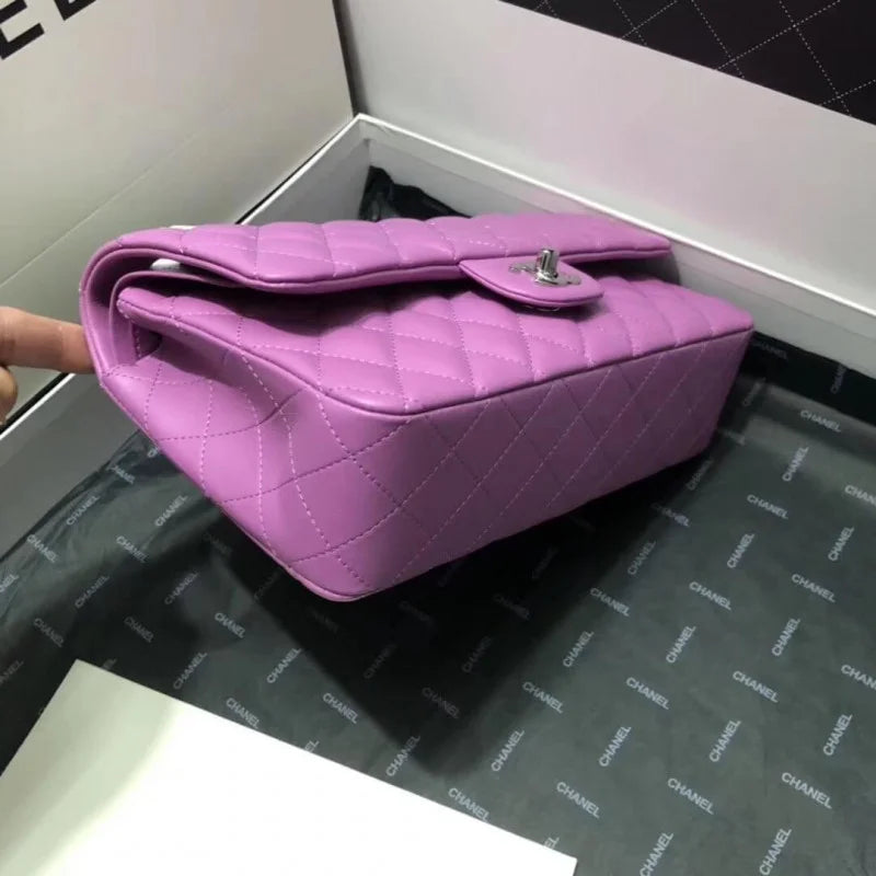Purple Medium Size Lambskin Leather Flap Bag N959927