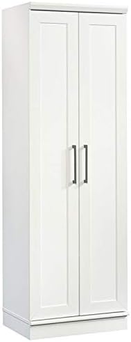 White Storage Cabinet with Door and Shelves P48947