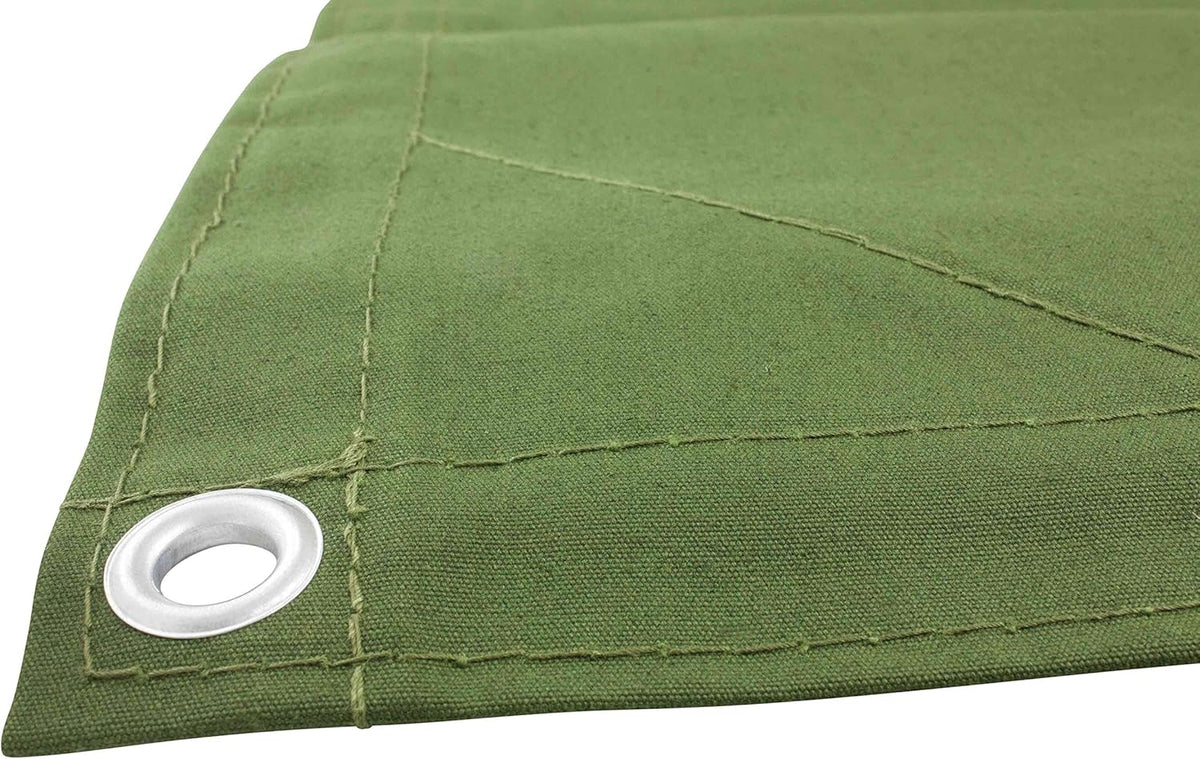 10' x 16' Green Canvas Tarp 12oz Pack of 2 C9414
