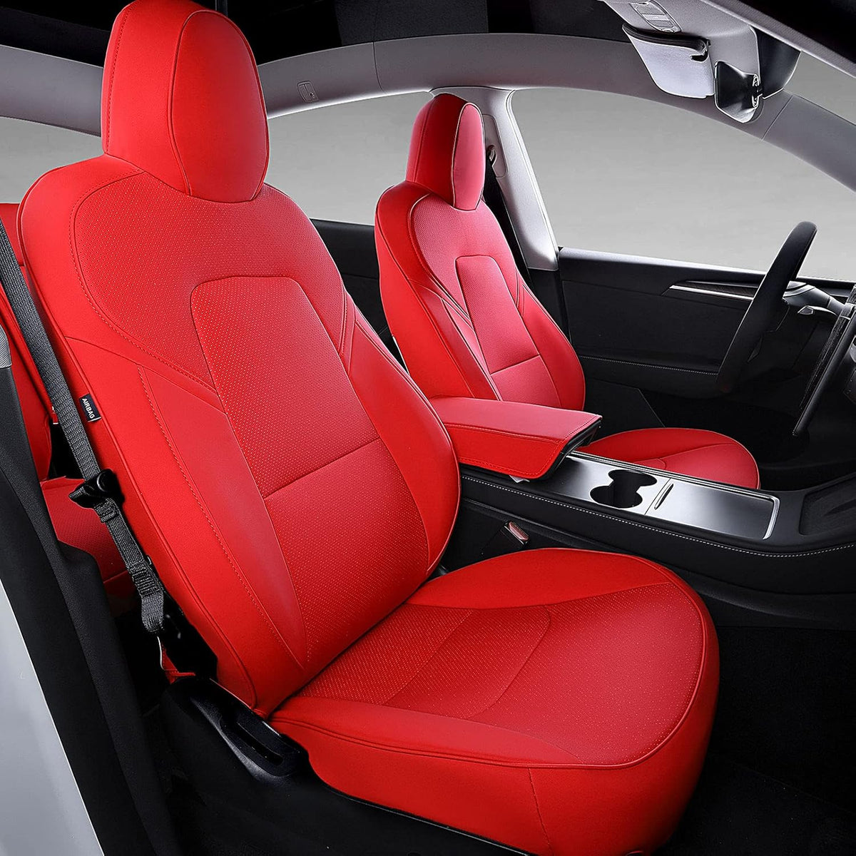 White Nappa Leather Car Seat Cover C49043