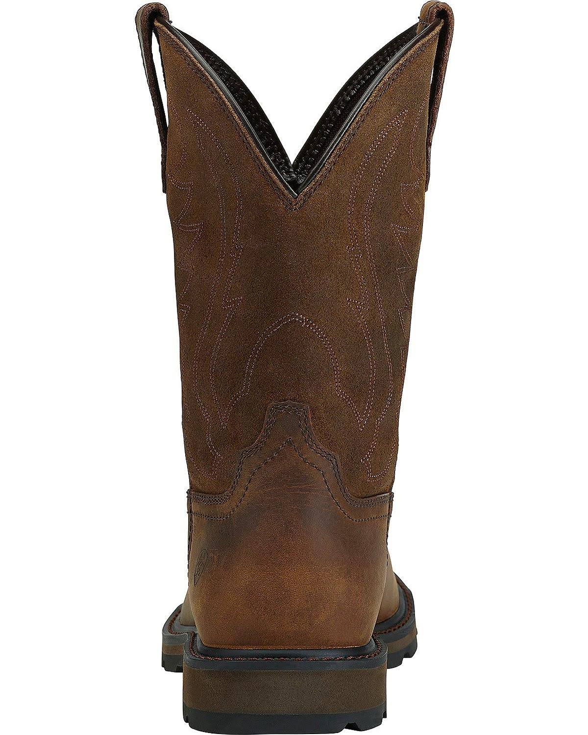 Brown Pull On Work Boots N620