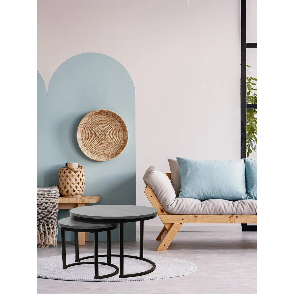 Set of 2 Round Grey Coffee Tables Q7509