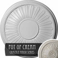19 7/8x22OD x 1 1/4x22P Ceiling Medallion Hand-Painted Pot of Cream Crackle M449