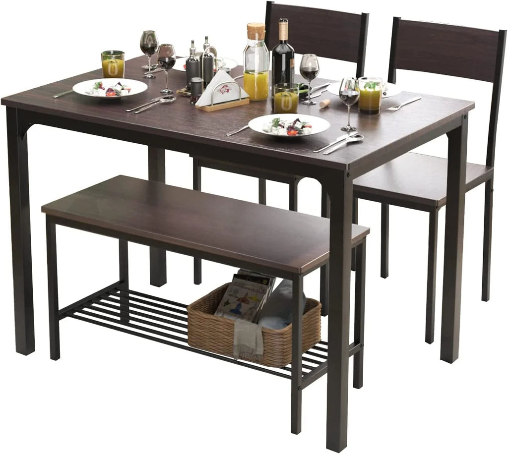 4 Person Dining Table Set with 2 Chairs and 1 Bench T10988