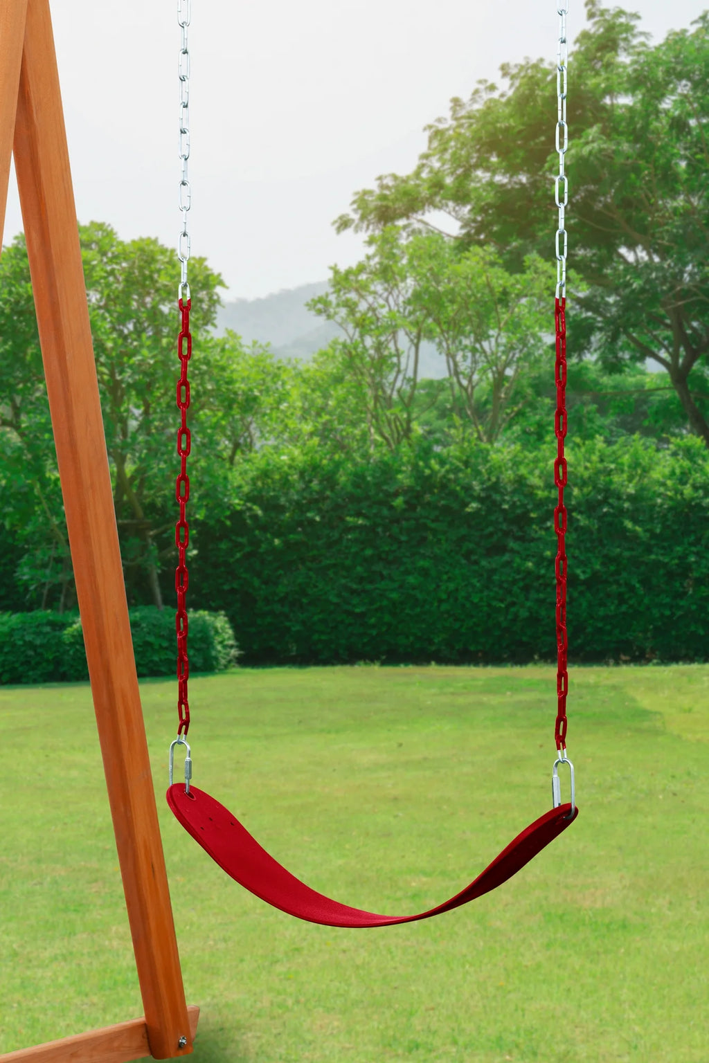 Cedar Swingset with Belt Swings and Trapeze Bar Q107132
