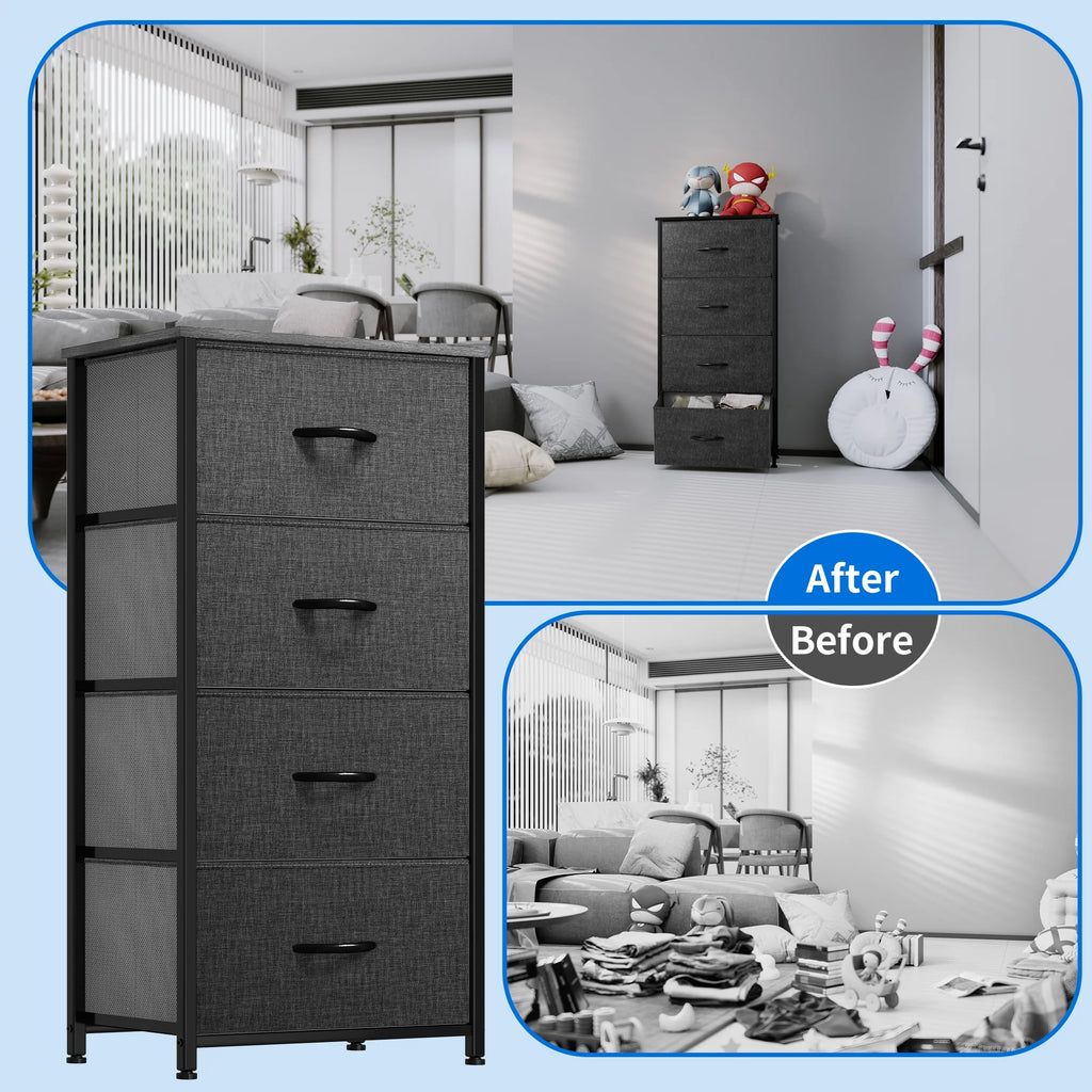 4 Drawer Fabric Dresser W733022