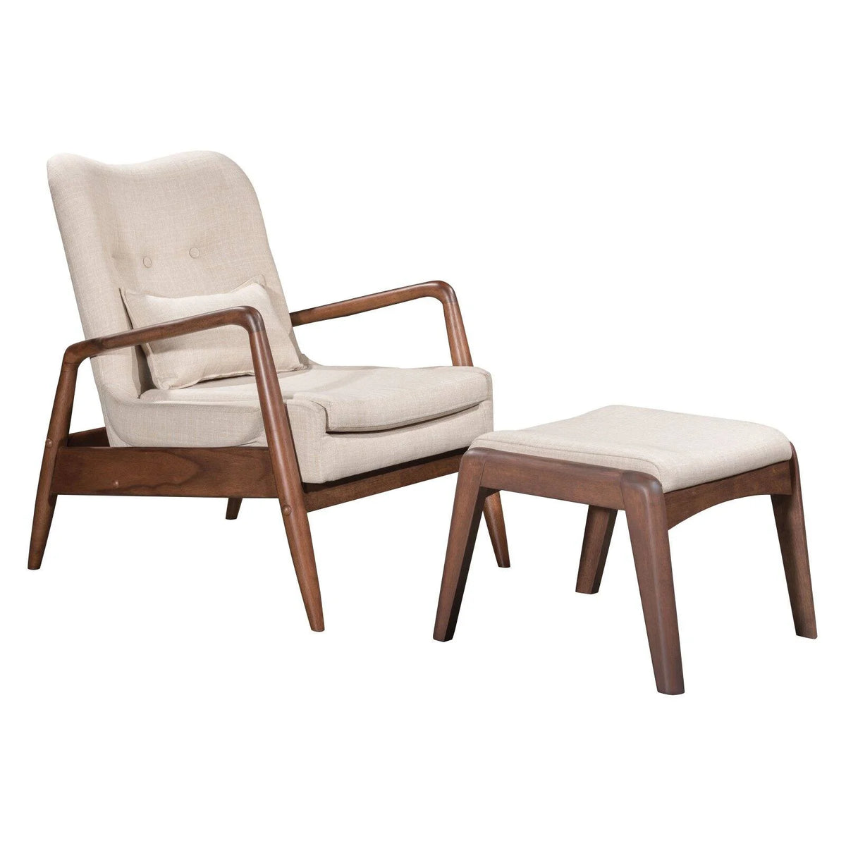 Black Lounge Chair and Ottoman C812