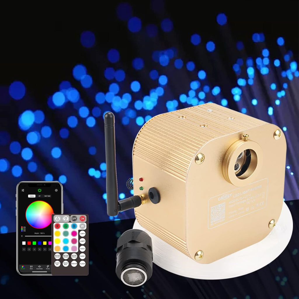 16W 450pcs 13.1ft RGBW Bluetooth LED Fiber Optic Star Ceiling Lights Kit with Adapter A59517