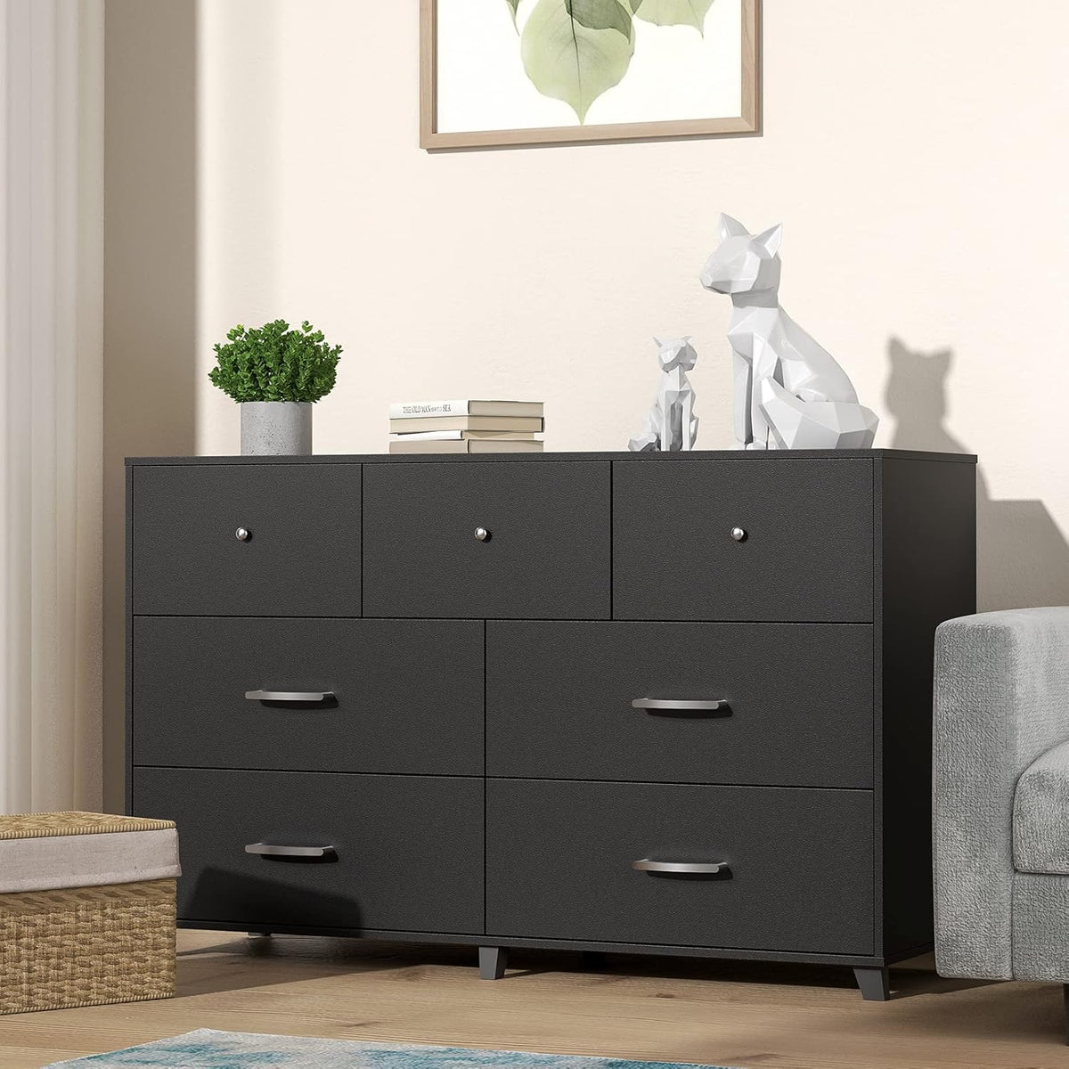 White 7-Drawer Vertical Dresser P511348