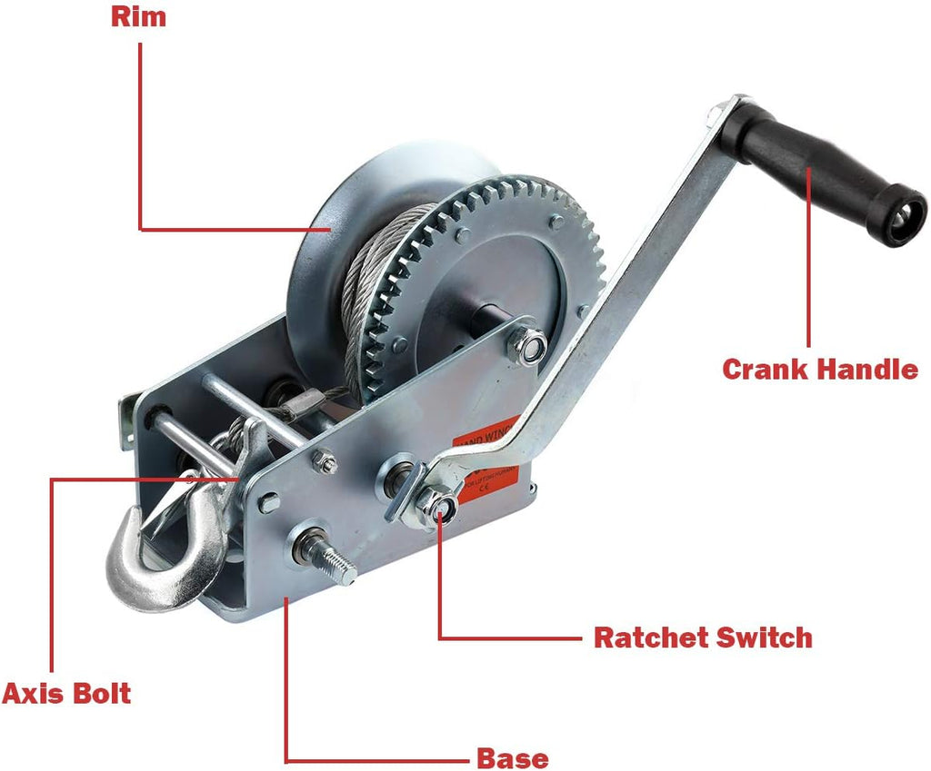 Hand Winch Crank Cable 3500lbs, Steel, Pack of 2 N1944