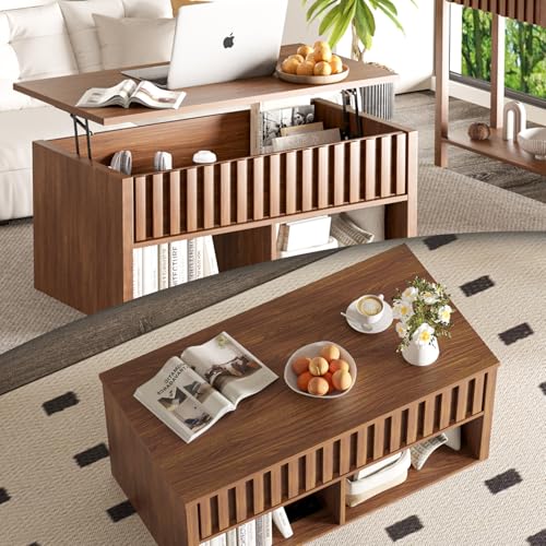 Lift Top Coffee Table with Storage Shelf M7876