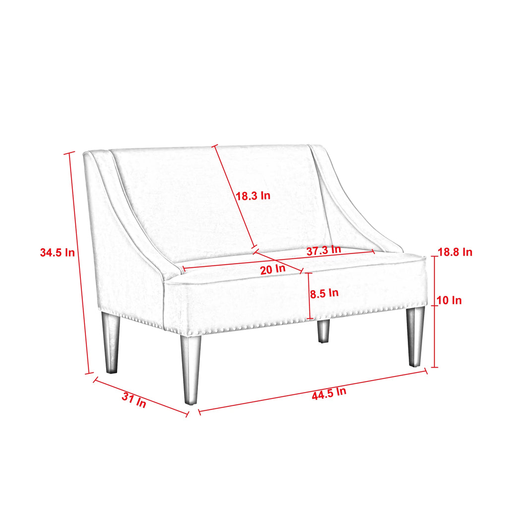 Blush Velvet Upholstered Bench U7731