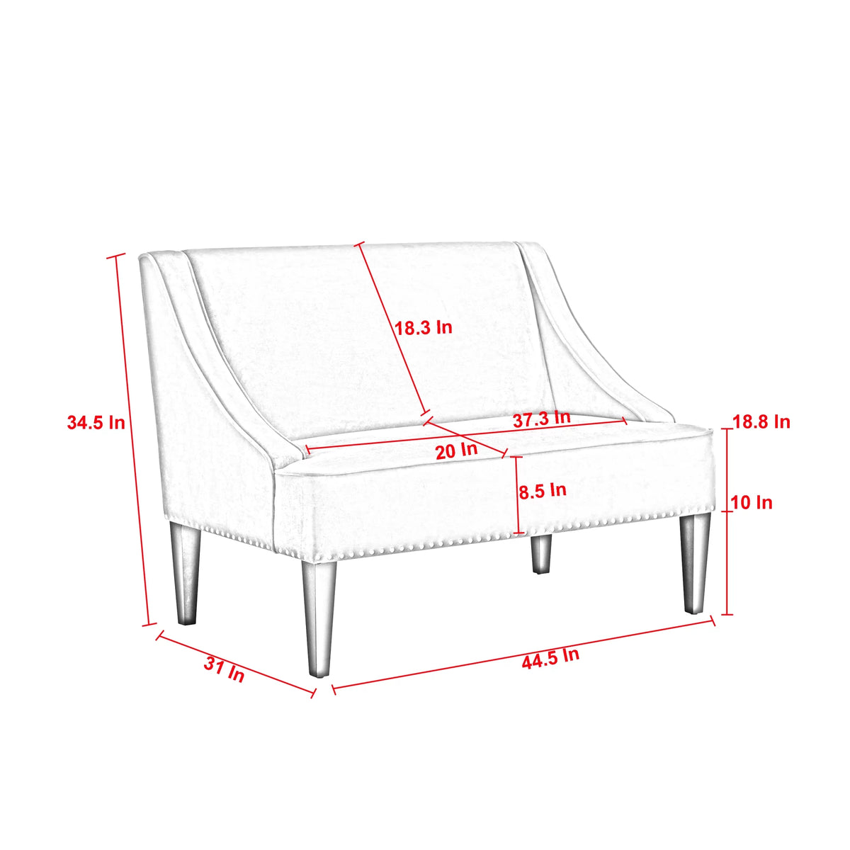 Blush Velvet Upholstered Bench U7731