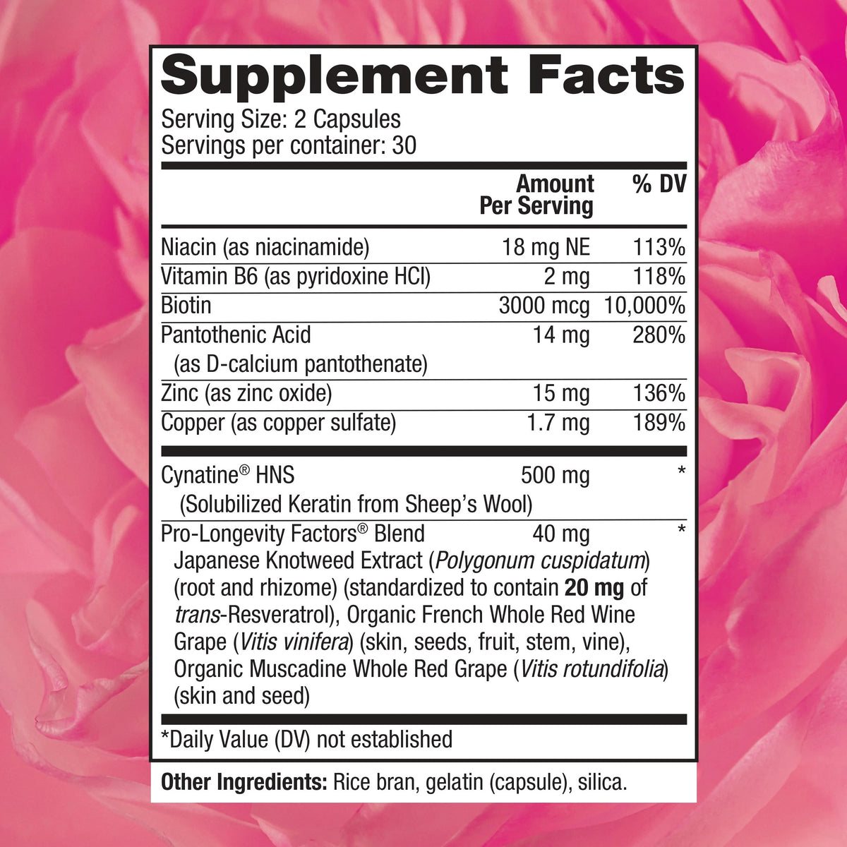 Biotin Hair and Nails Supplement, 60 Capsules C362