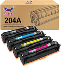 Compatible Toner Cartridge 4-Pack for HP 204A CF510A CF511A CF512A CF513A Pro MFP M180n M180nw M181fw M154a M154nw Color Pro Printer (Black, Cyan, Yellow, Magenta) O91023