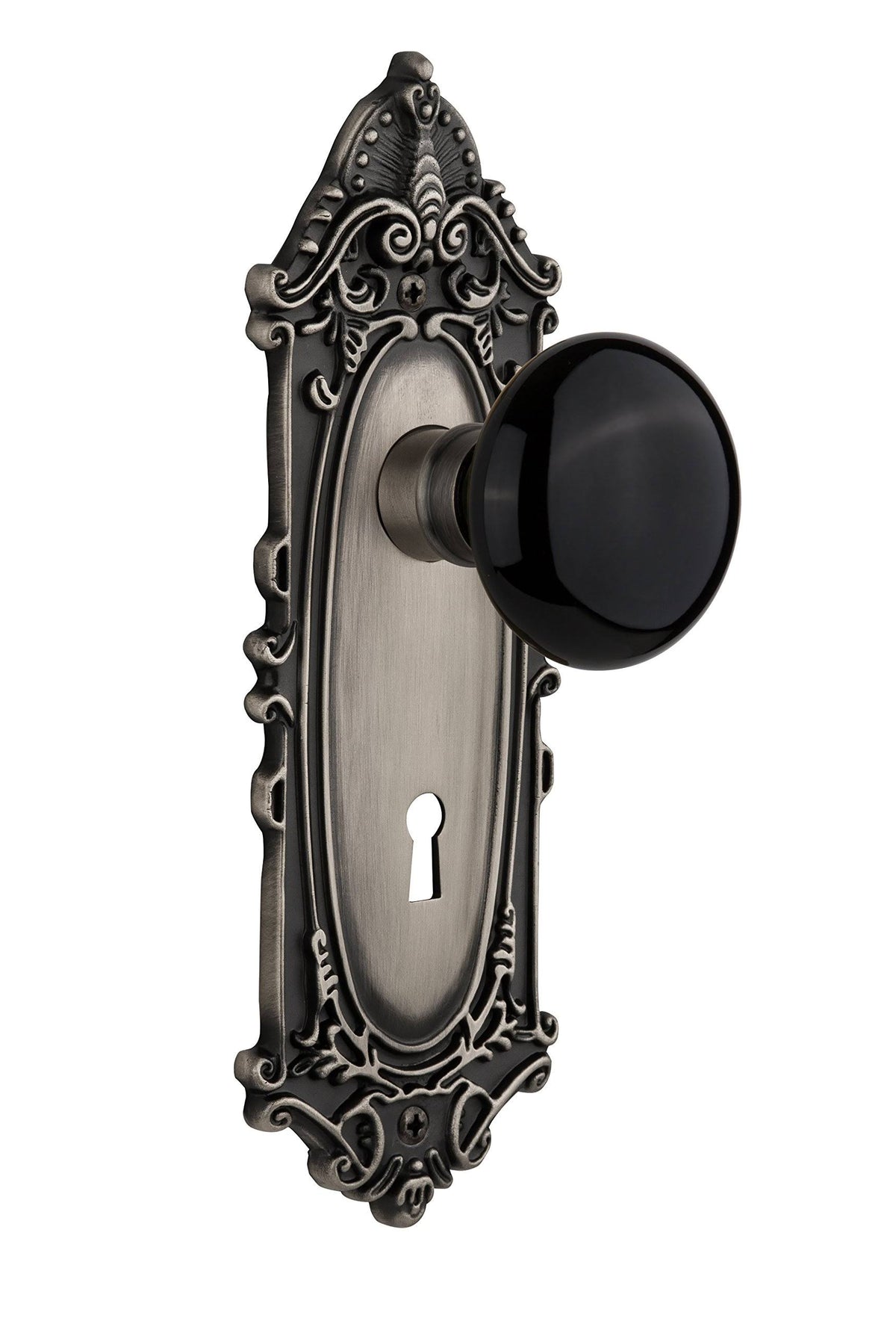 Black Porcelain Door Knob W876