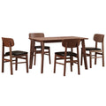 Rustic Retro Dining Table Set with 4 Upholstered Chairs C270