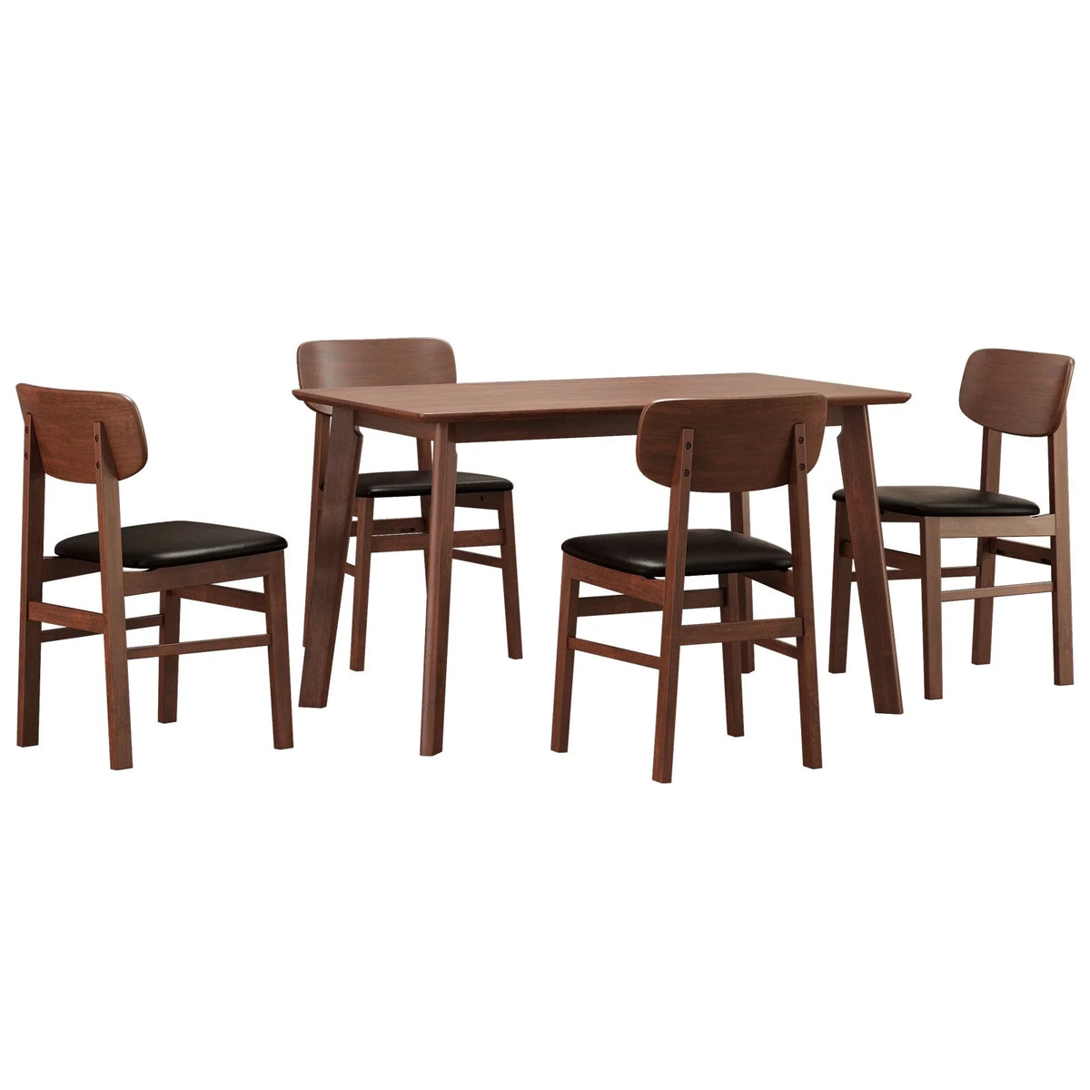 Rustic Retro Dining Table Set with 4 Upholstered Chairs C270