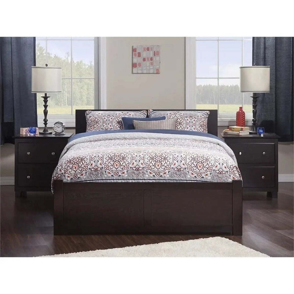 Solid Wood Queen Storage Platform Bed in Espresso E92451