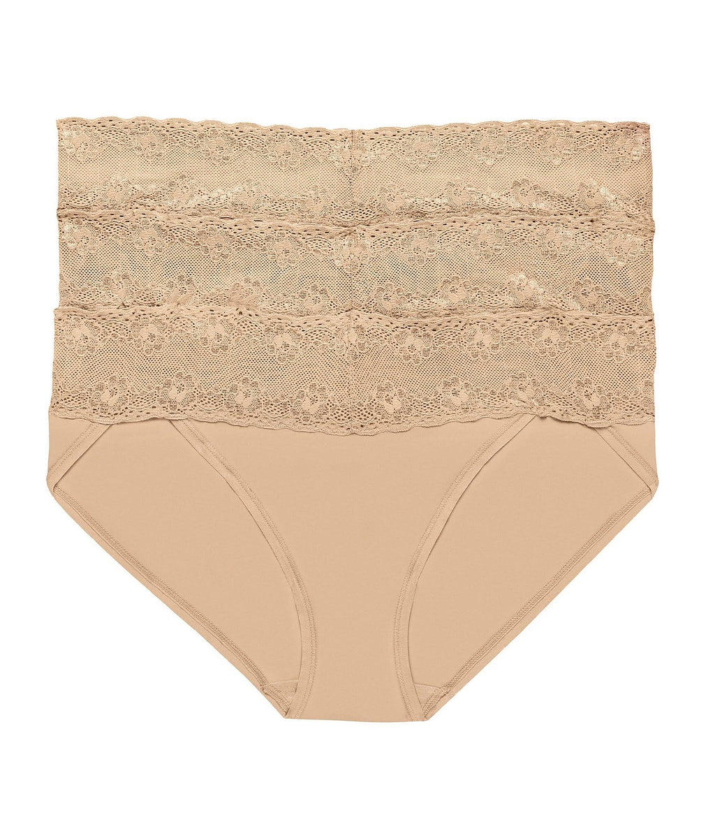 3 Pack V-kini Panty, Cameo Rose/Black/Cafe Y5295