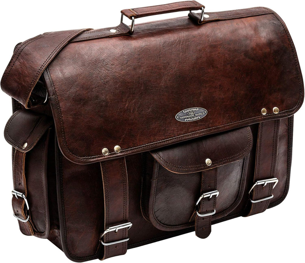 Leather Messenger Laptop Bag Satchel (11 X 15) W430