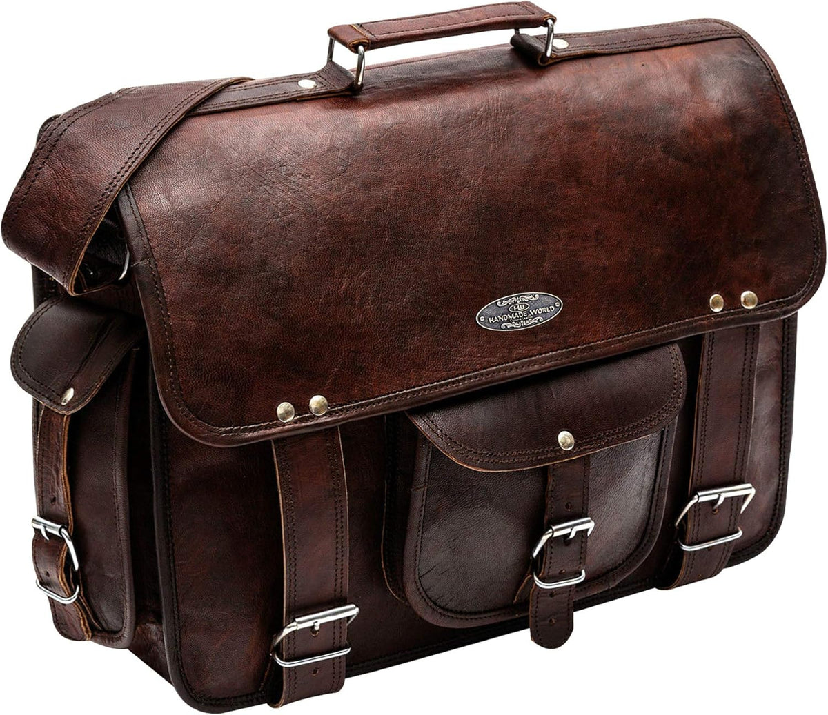 Leather Messenger Laptop Bag Satchel (11 X 15) W430