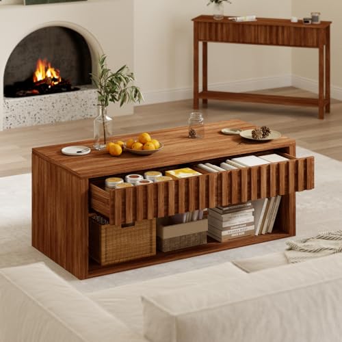Lift Top Coffee Table with Storage Shelf M7876