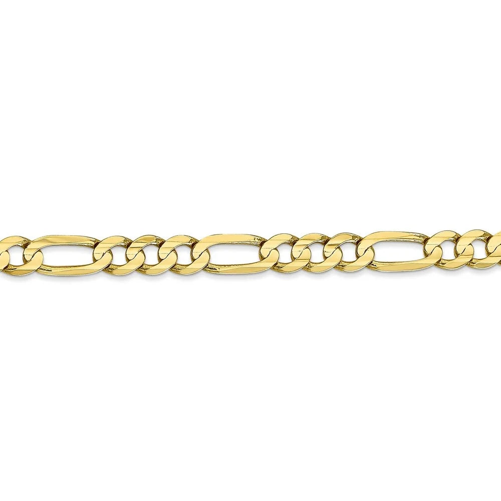 10K Yellow Gold 5.5 mm Concave Figaro Chain Necklace 18" H504878