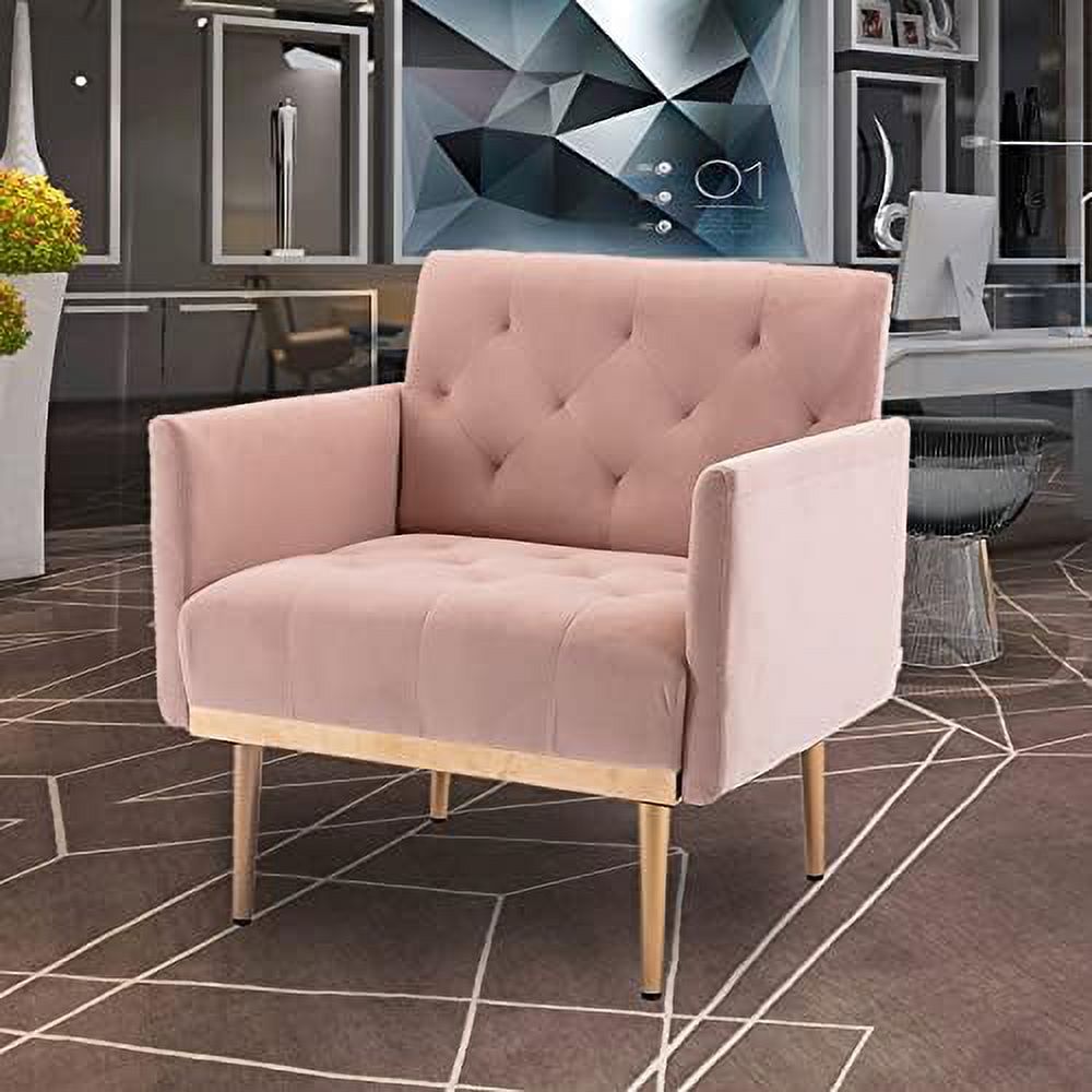 Teal Velvet Upholstered Accent Chair with Golden Legs J233