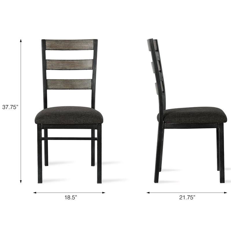 Gray Ladderback Dining Side Chair (Set of 2) I972