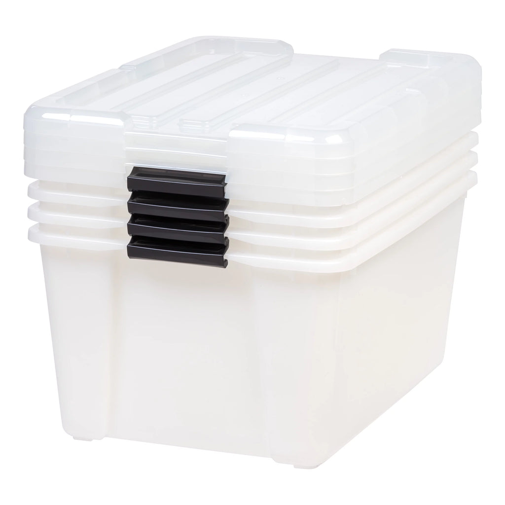45 Qt Pearl Latch Storage Bin with Lid, Set of 4 F852612