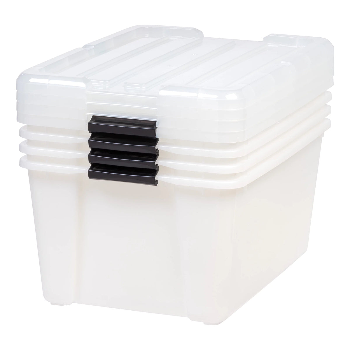 45 Qt Pearl Latch Storage Bin with Lid, Set of 4 F852612