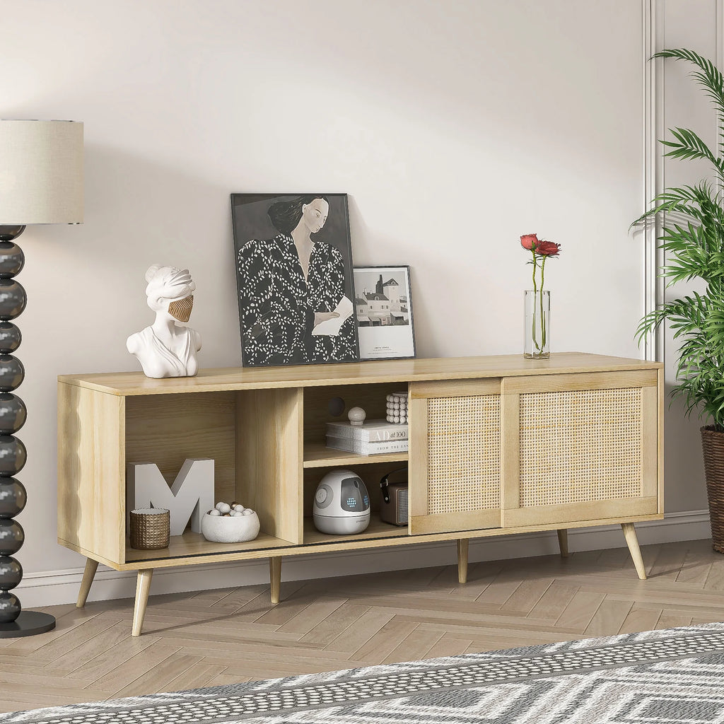 Farmhouse Rattan TV Stand for 75 inch TV C151
