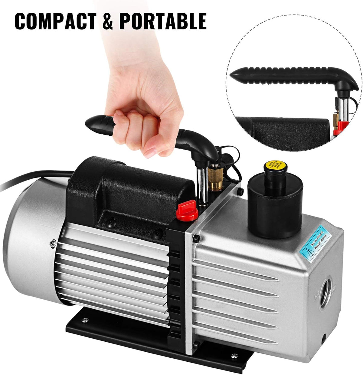8CFM 1 HP Two Stage Air Conditioning Vacuum Pump 120V 0.3PA R11580