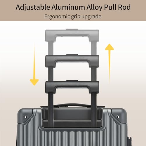 20 Inch Grey Hard Shell Carry On Luggage with Spinner Wheels G925