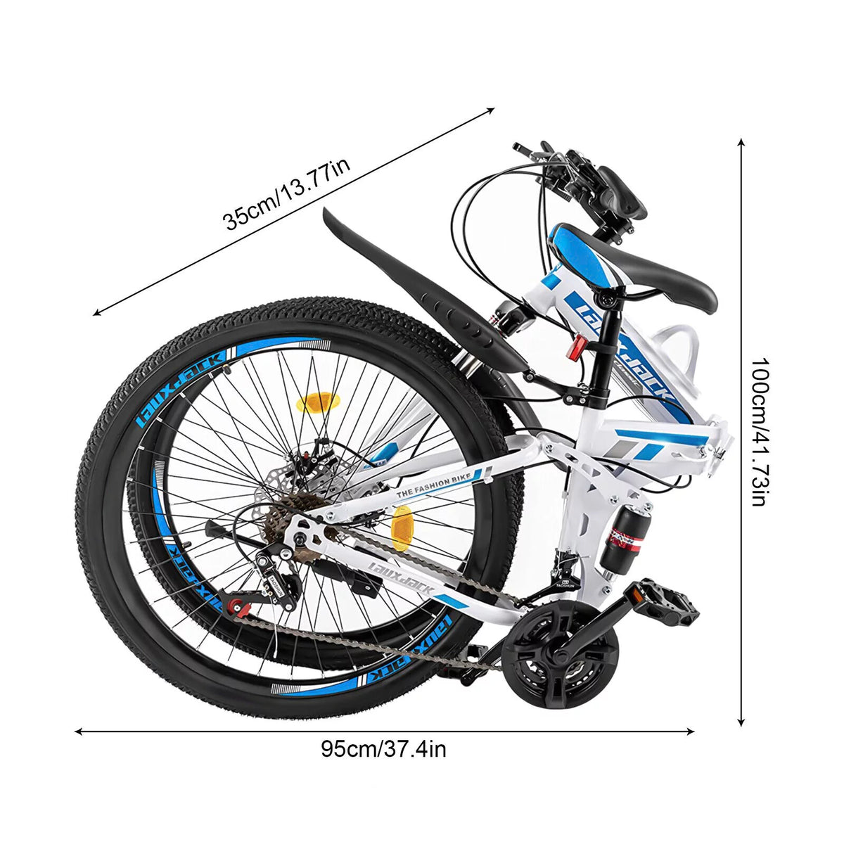 26 inch 21 Speed Full Suspension Folding Mountain Bike V4341