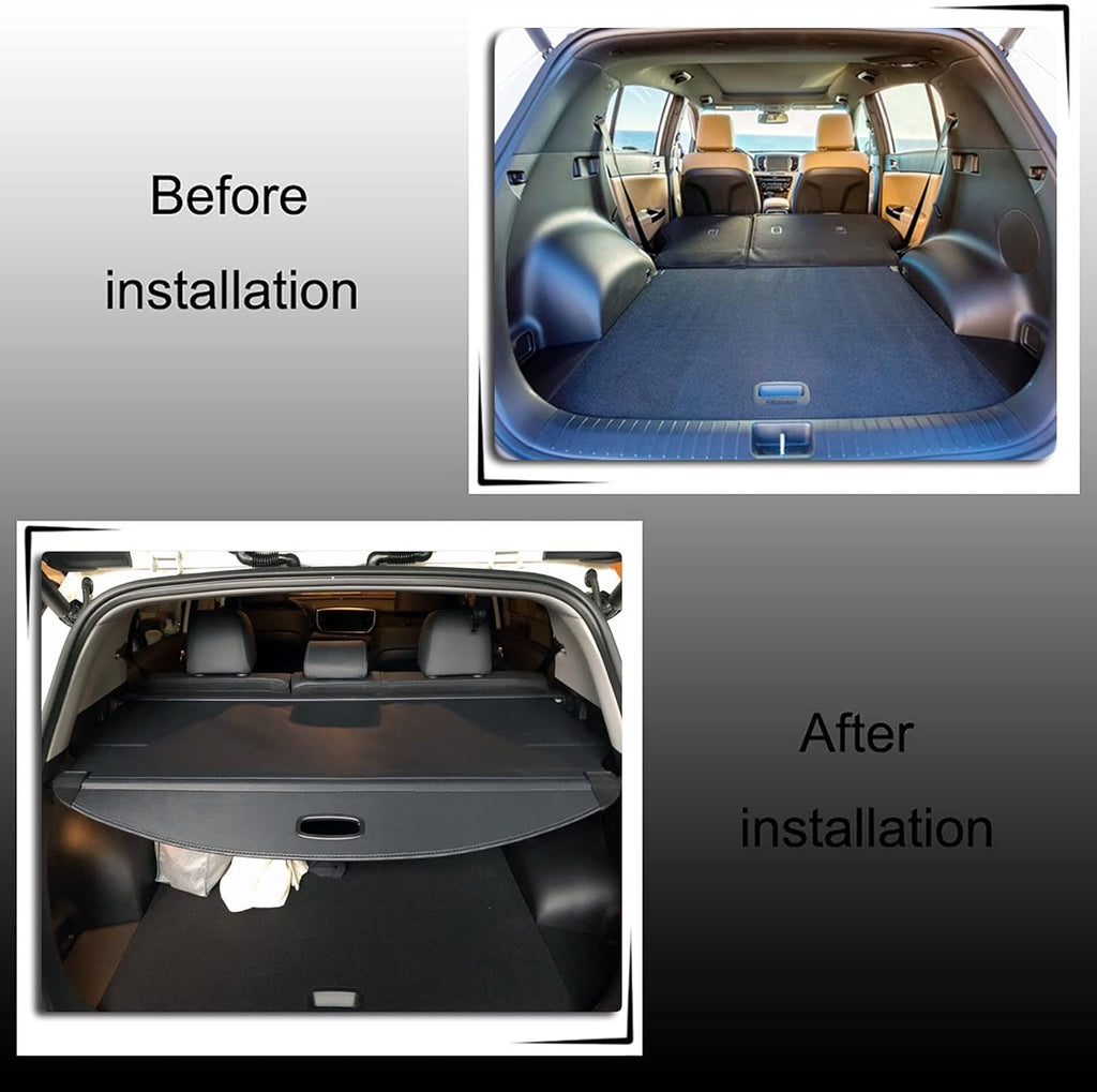 Retractable Cargo Cover Trunk Cover Black V130
