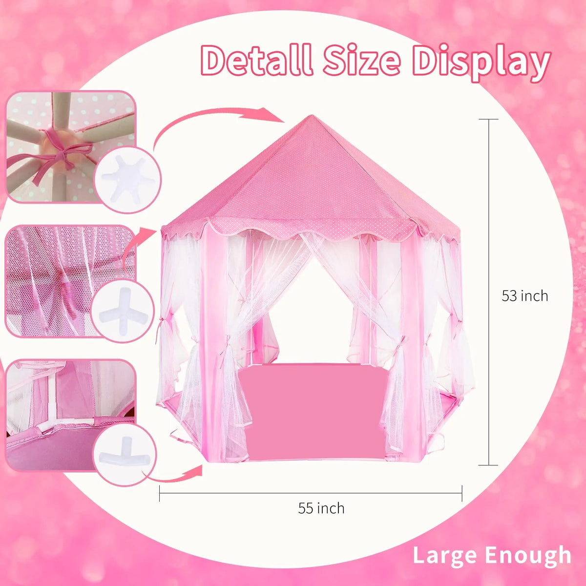 Castle Princess Tents with Lights, Kids Tents for Indoor and Outdoor Play R587964