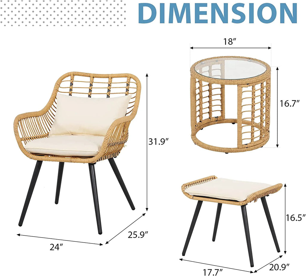 5-Piece PE Rattan Wicker Patio Furniture Set M4833