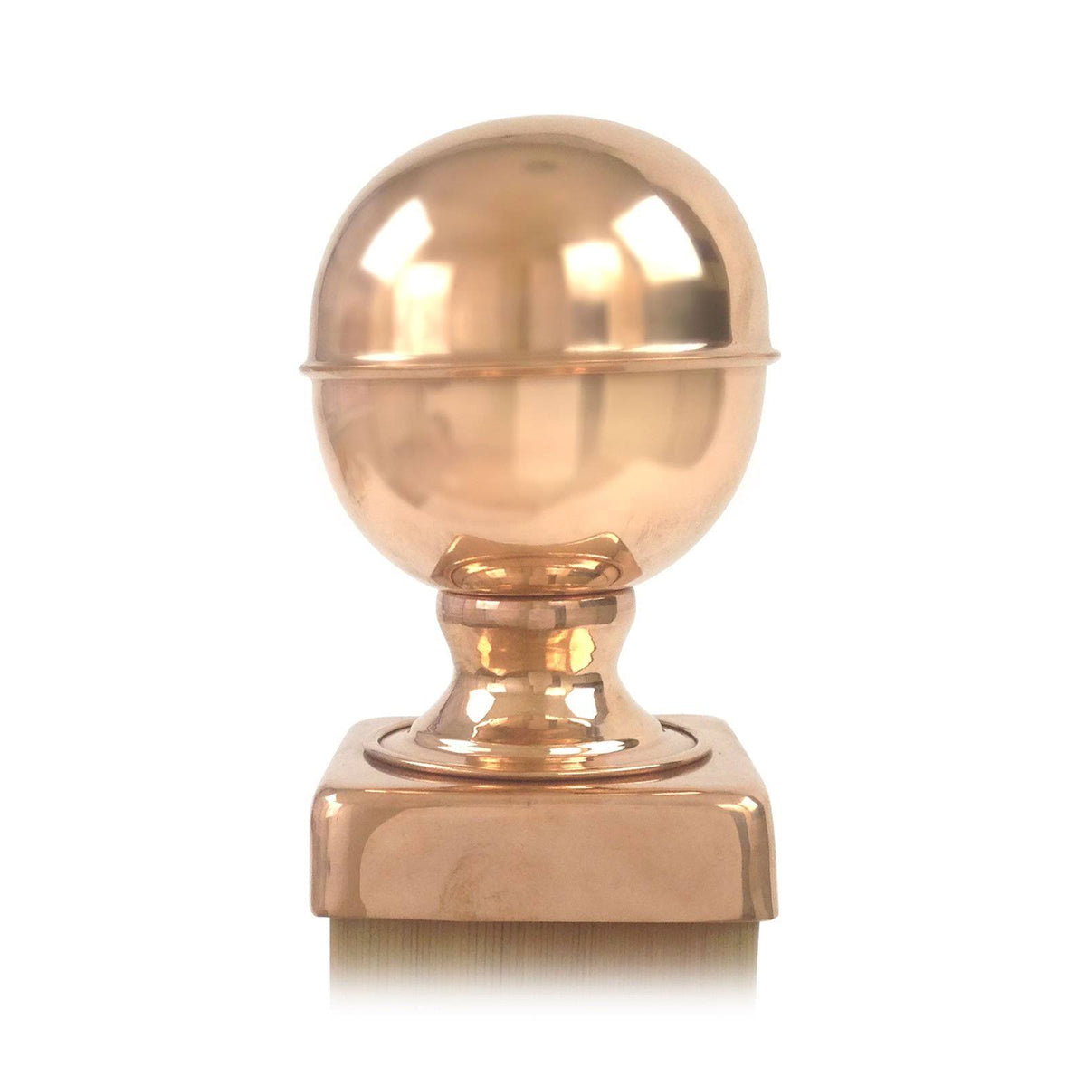Copper Ball Top Slip Over Fence Post Cap, Brown C967