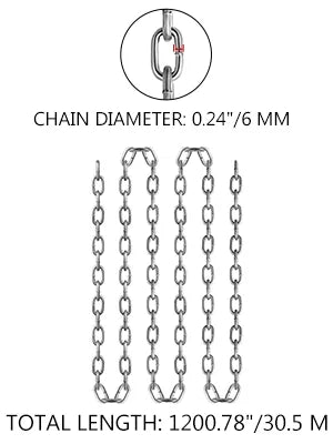 Zinc Plated Grade 30 Proof Coil Chain 0.25 Inch by 100Ft L974932